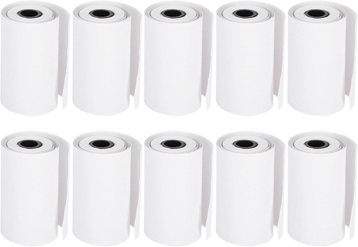 Thermisch Printerpapier voor Pocket Printers - 10 Rollen van 6M x 5.5 Cm voor Foto's, Schoolprojecten en Creatieve Knutselwerkjes