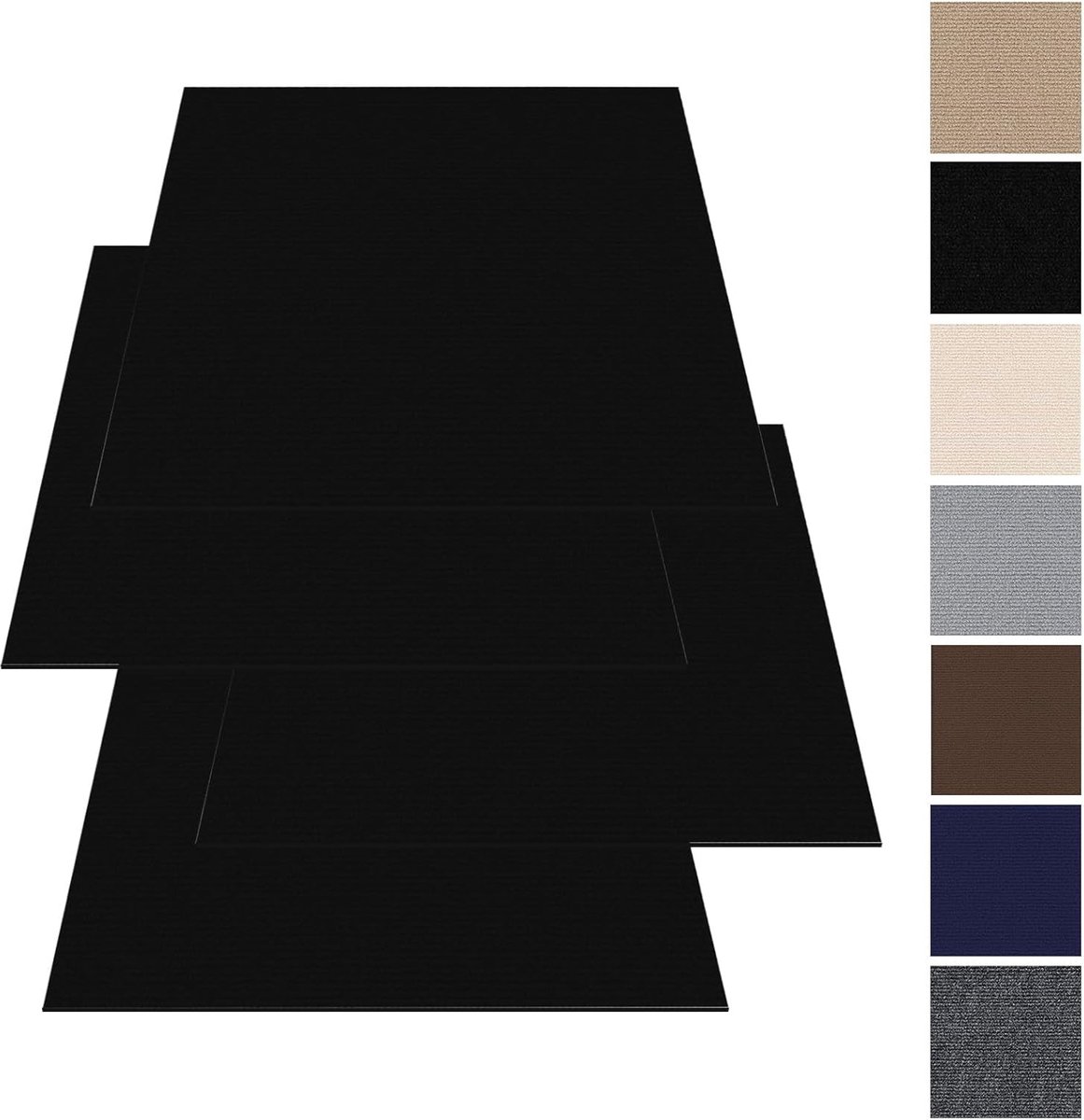 Tapijttegels 30x30cm zelfklevend - set van 10 stuks - zwart - duurzame tapijtvloer voor kantoor - ShopVlot