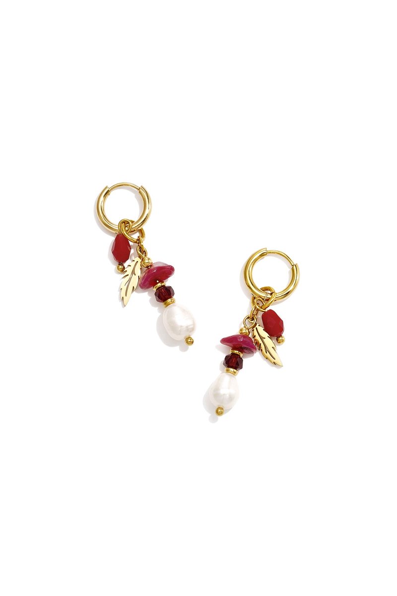 Oorbellen met roestvrijstalen kralen, simple daily serie, dames sieraden