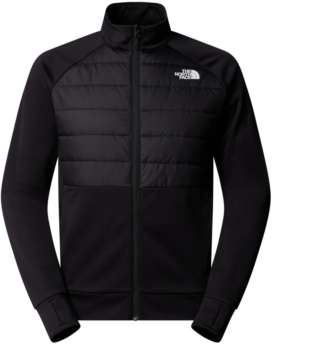 THE NORTH FACE M REAXION 2.0 FLEECE HYBRID FULL ZIP JKT BLACK HEATHER NF0A8DVXKS71 The North Face Herenkleding Maat L Zwart - NF0A8DVXKS71