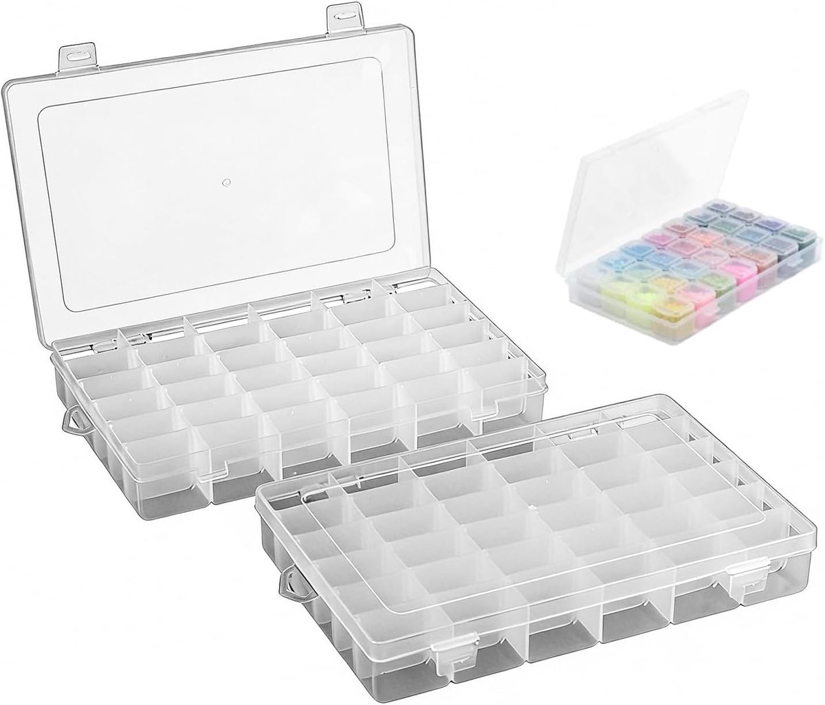 Container met 36 vakken, praktische organizer voor kleine onderdelen zoals strijkkralen, sieraden en kleine - ShopVlot