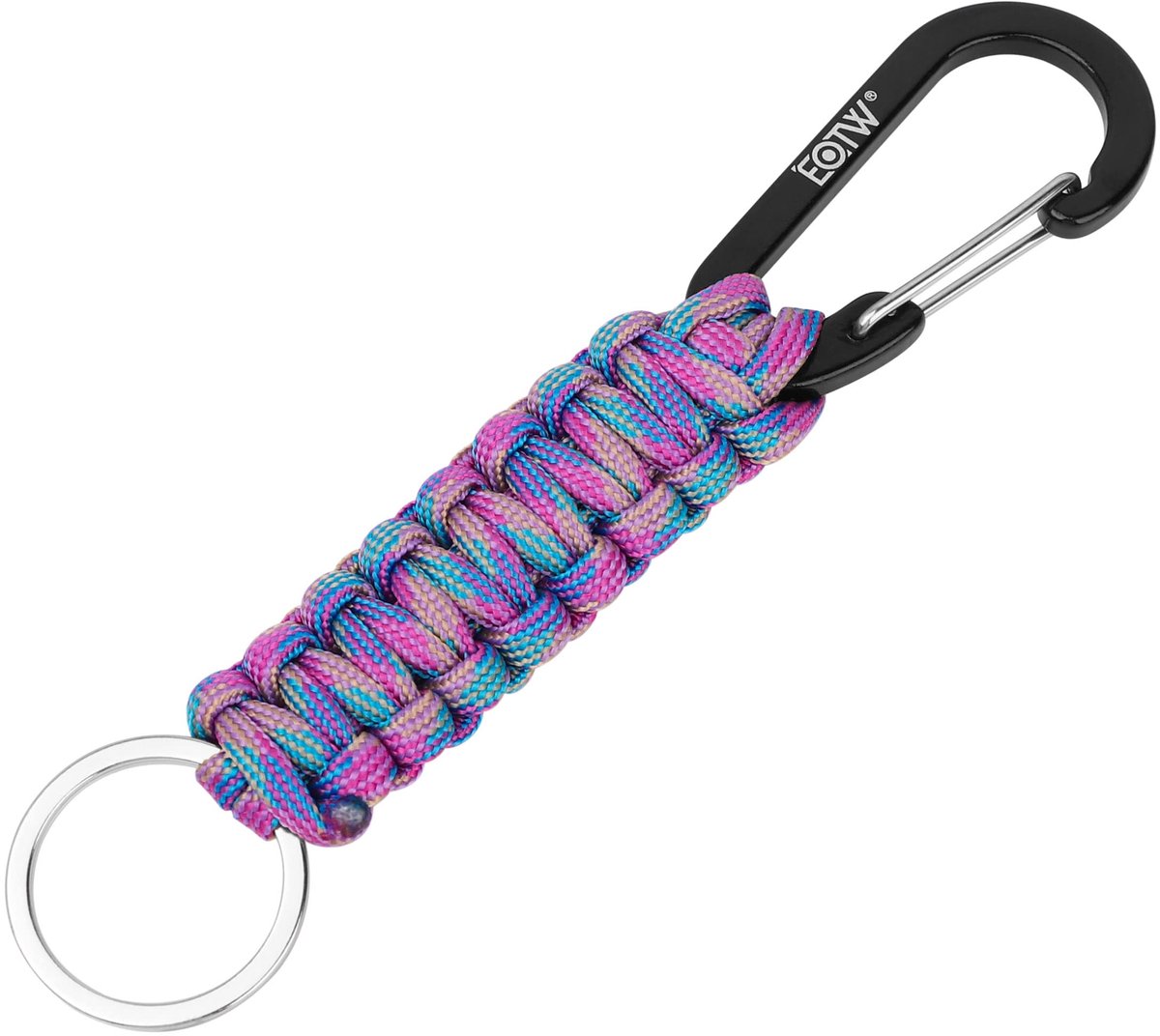 EOTW Paracord sleutelhanger met karabijnhaak, D-ring sleutelband, sleutelring voor motor, auto, kamperen, wandelen - ShopVlot