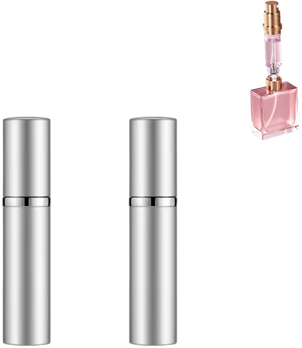 parfumflesjes- Mini parfumflesjes- parfumflesje navulbaar-parfum verstuiver-parfum verstuiver navulbaar-parfum verstuiver 5 ml-Parfumverstuive-Navulbare Parfumfles- Reisfles-Parfumverstuiver-Reisparfumhouder -Voor reizen, uitgaan-Zilver