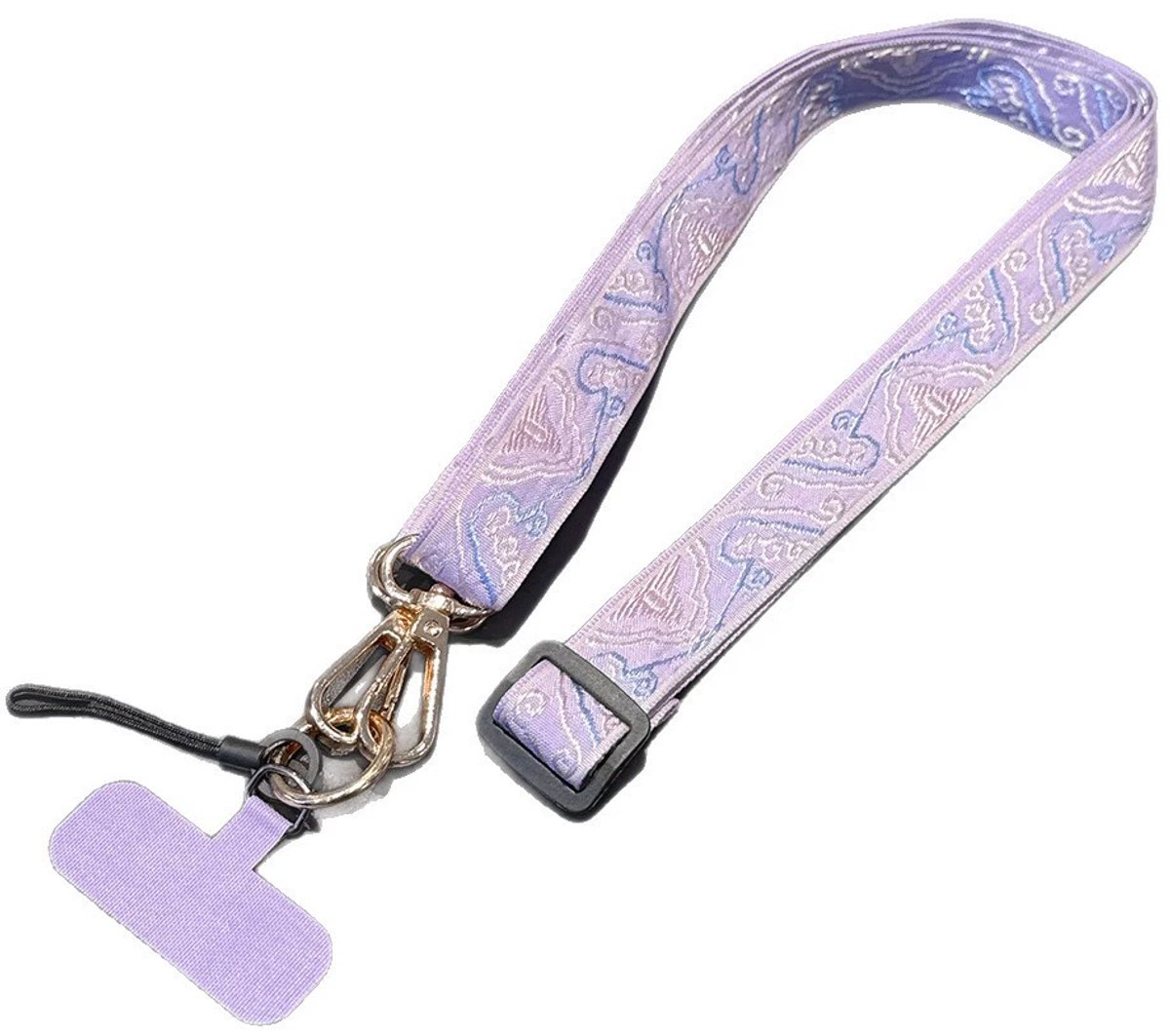 Verstelbare Telefoon Lanyard Met Chinees Traditioneel Patroon, Draagriem Voor Smartphone, Sleutels en ID-Pasjes Decoratieve Telefoon Halsriem Met Aanpasbare Lengte, Universele Telefoon Bevestigingssticker"