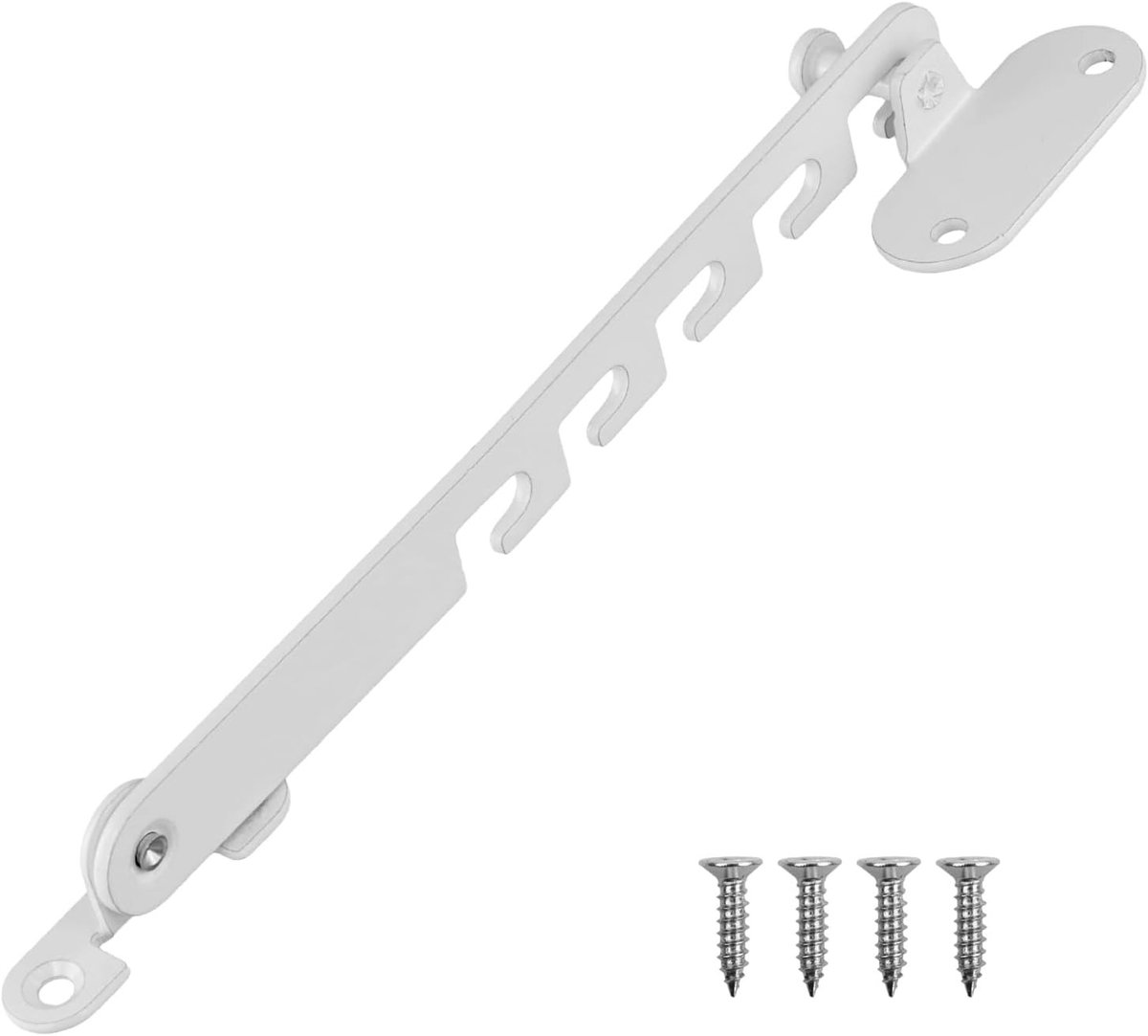Vensteropeningsbegrenzer - Wit - 22 x 8 x 1,3 cm - Duurzaam Raamstopper met Schroeven - Voor Alle Soorten Ramen en Deuren