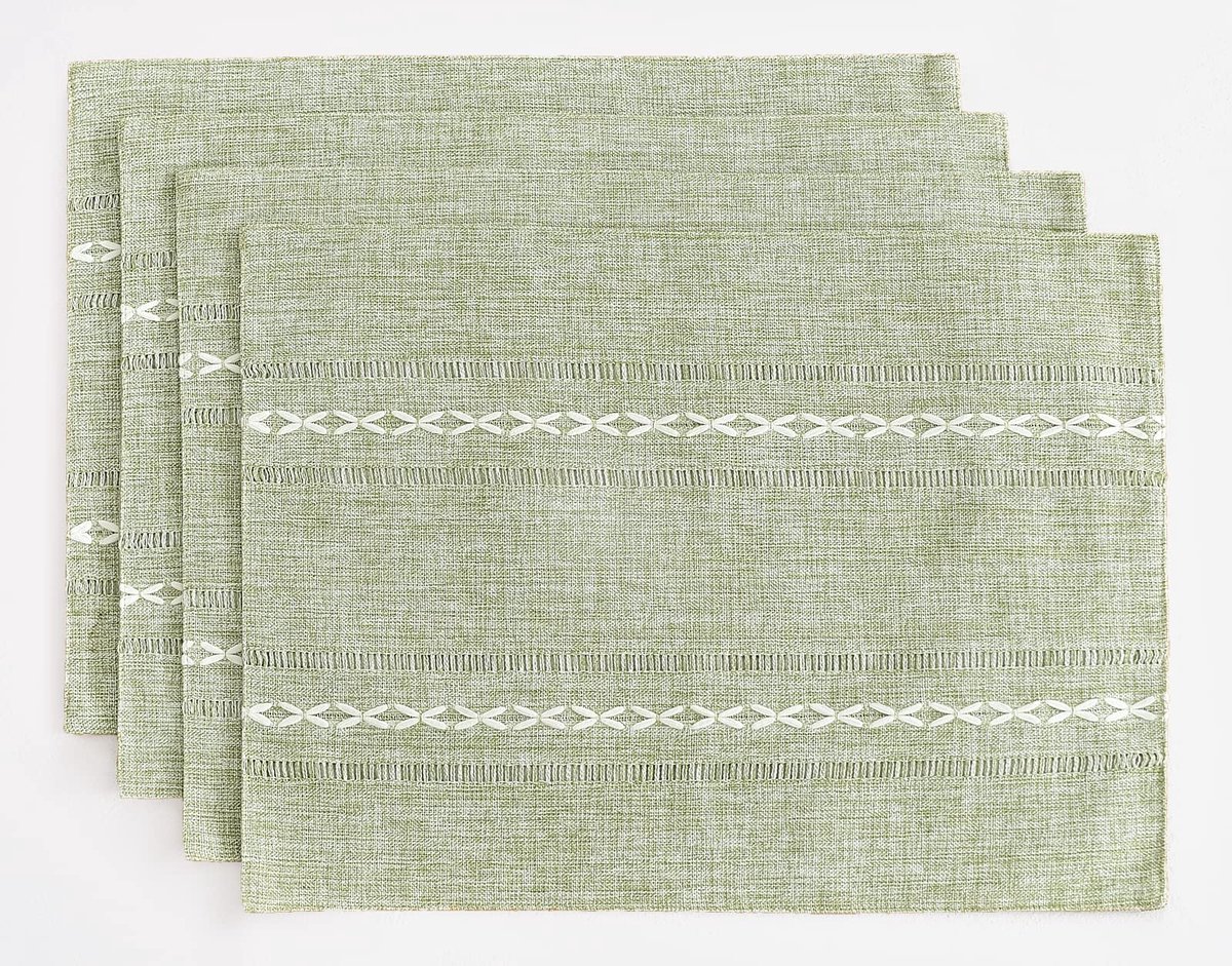 Famanu – Wasbare placemats van katoen en linnen, set van 4 stuks, ideaal voor tafelbescherming en decoratie, geschikt voor dagelijks gebruik en speciale gelegenheden