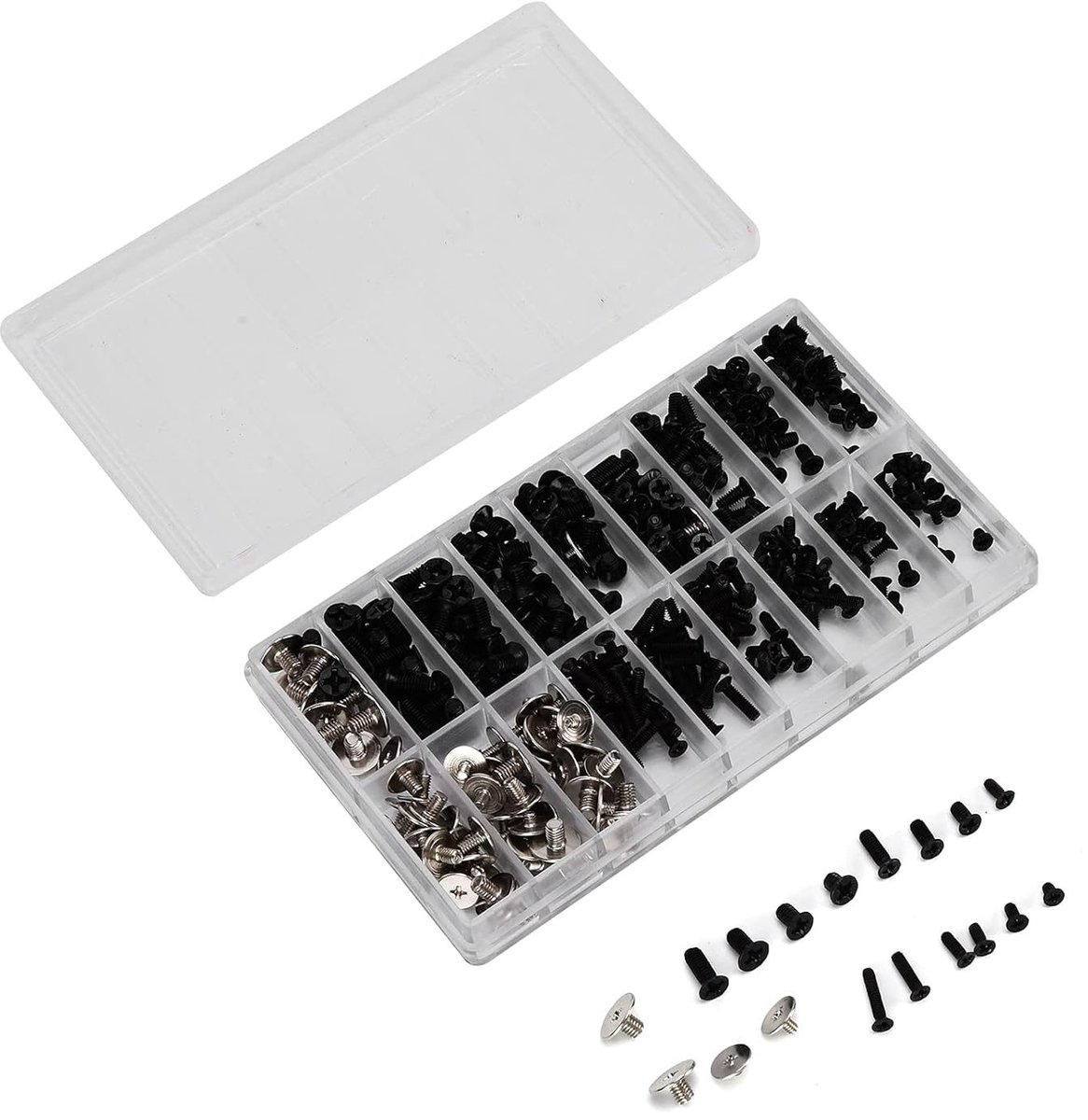 Miniatuur reparatieschroevenset, Phillips-schroeven van gelegeerd staal, voor eenvoudige computermontage.