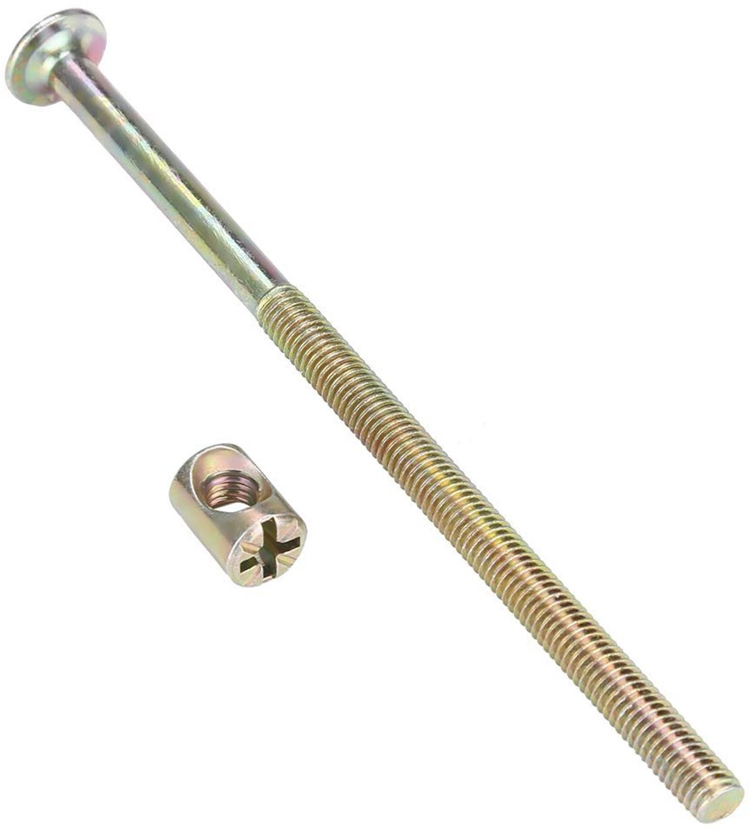 Meubelschroeven/bevestigingsmiddelen set, duurzaam en roestbestendig koolstofstaal, 10 stuks, M6 120mm