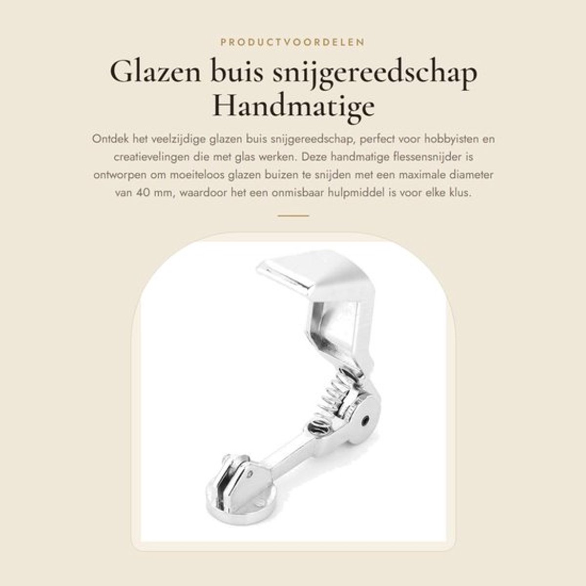 Glazen Buissnijder Professioneel - Handmatig Snijgereedschap - Flessensnijder - Zinklegering - Draagbaar - Voor buizen tot 40 mm - Glassnijder