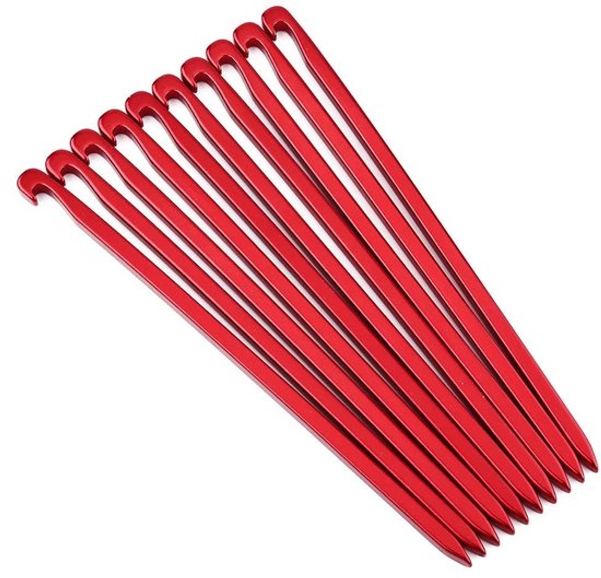 Tentpegs 10 Stuks - Zware Aluminium Tentharingen - Anti-roest - Duurzaam - Geschikt voor Gras/IJsgrond - Lengte 16 cm - Tentstaken