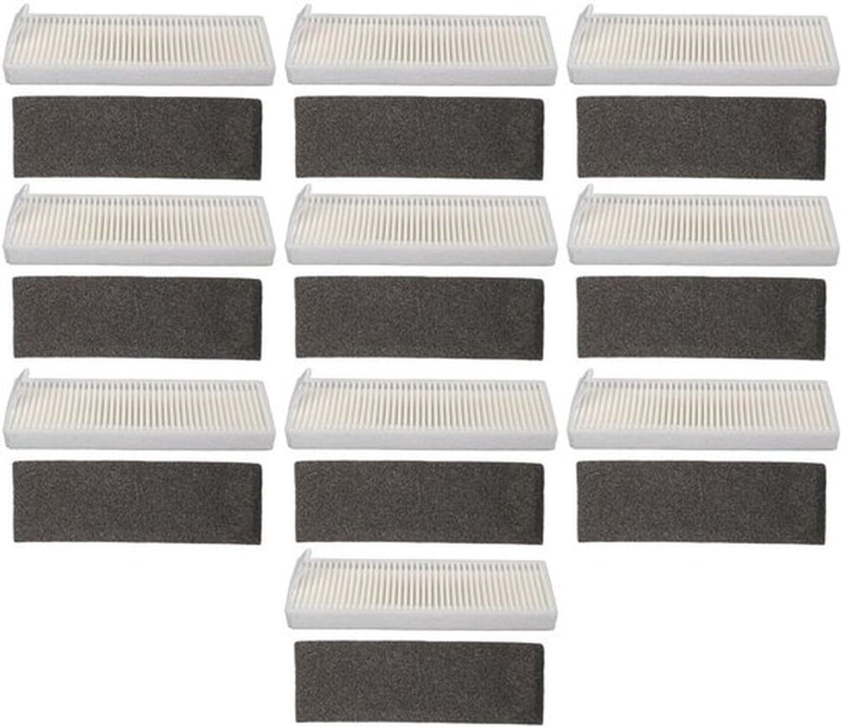 HEPA-filter 10-Pack - Vervangingsfilters - Compatibel met Tikom G8000/G8000 Pro - Honiture G20/G20 Pro - Laresar Evol 3 - Duurzaam en hoog rendement - Robotstofzuigerfilter