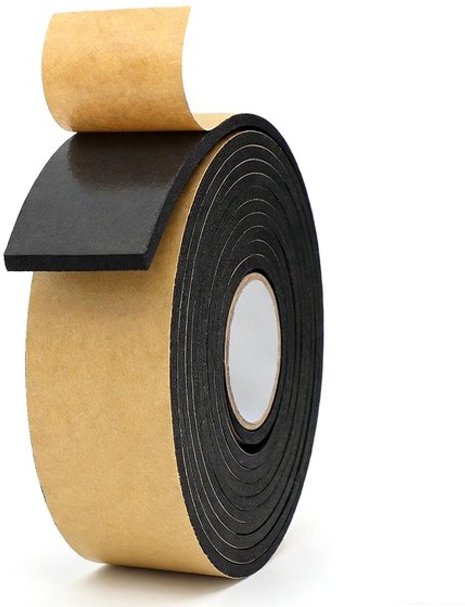 Schuimtape zelfklevend - Afdichtingsband waterdicht - Trillingsdemping - Schokbescherming - Geluidsisolatie - EVA-schuim 50 mm x 5 mm x 3 m - Afdichtingstape