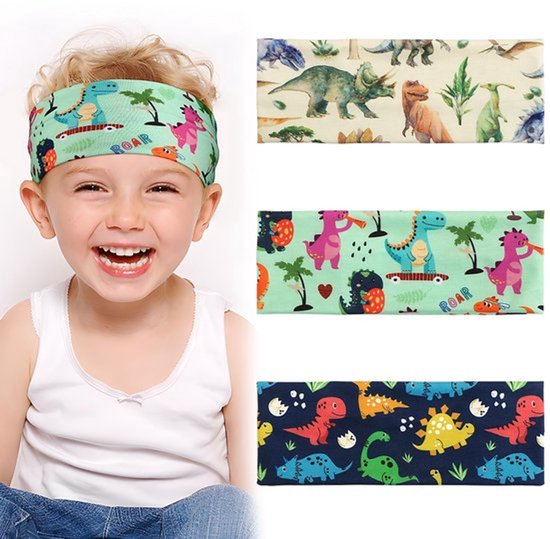 Hoofdband Elastisch - Dinosaurus Design - Sport/Haarband - Kinderen - Comfortabel - Zacht/Ademend