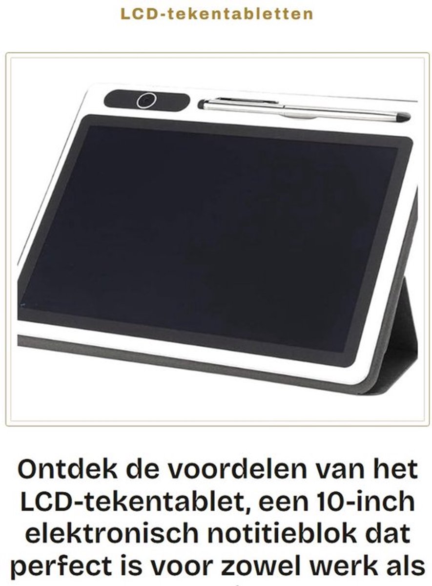 LCD-tekentabletten - Elektronisch notitieblok - Flexibel en helder - 10-inch formaat - Handig voor werk en studie - Ideaal voor aantekeni...