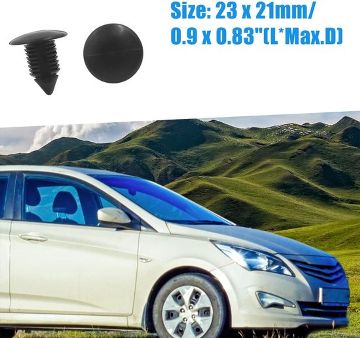 Klinknagels 11 mm - Kunststof - Set van 20 stuks - Bevestigingselementen voor auto - Geschikt voor bekleding - Zwart - Bekledingsclips