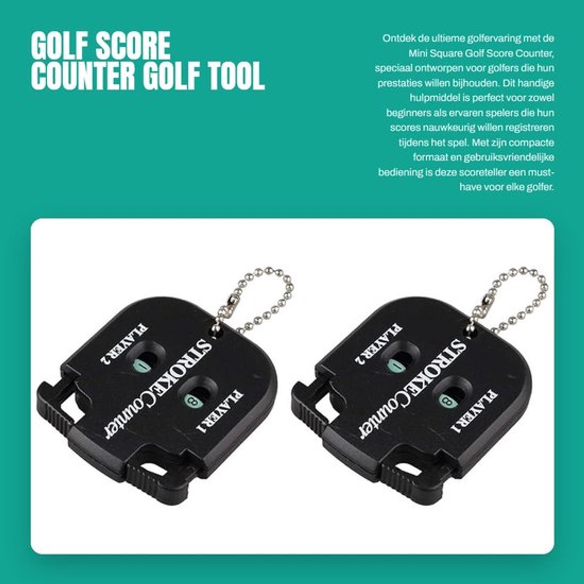 Scorecounter Dubbel Digitaal - Golf Score Teller - Compact en Lichtgewicht - Tot 99 Tellingen - Inclusief 2 Stuks - Hoogwaardige Kunststof