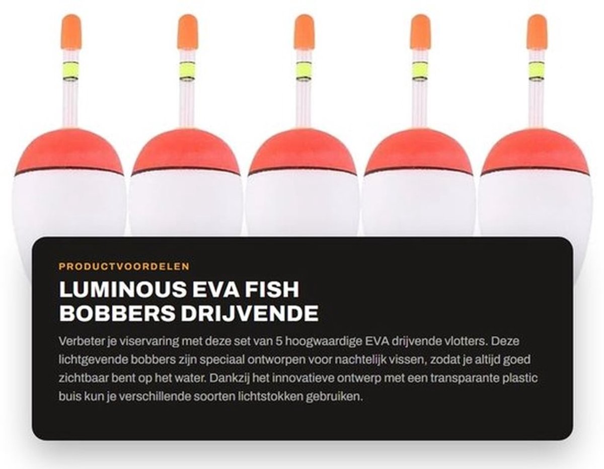 Vissersdobber 5PCS - EVA Drijvende Float - Lichtgevende Drijver - Nachtvissen Accessoires - Duurzaam Foam - Sterke Elasticiteit - Visfloat