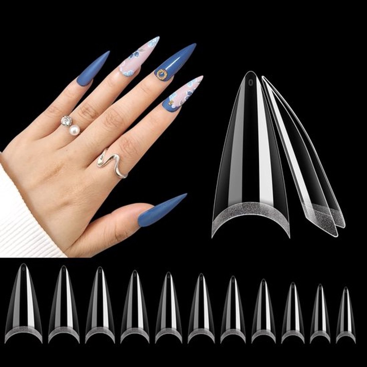 Nageltips 550 Stuks - Transparant - ABS Materiaal - Professionele Nagelverlengingsset - Taps Toelopend - Sterk en Duurzaam - Kunstnagels