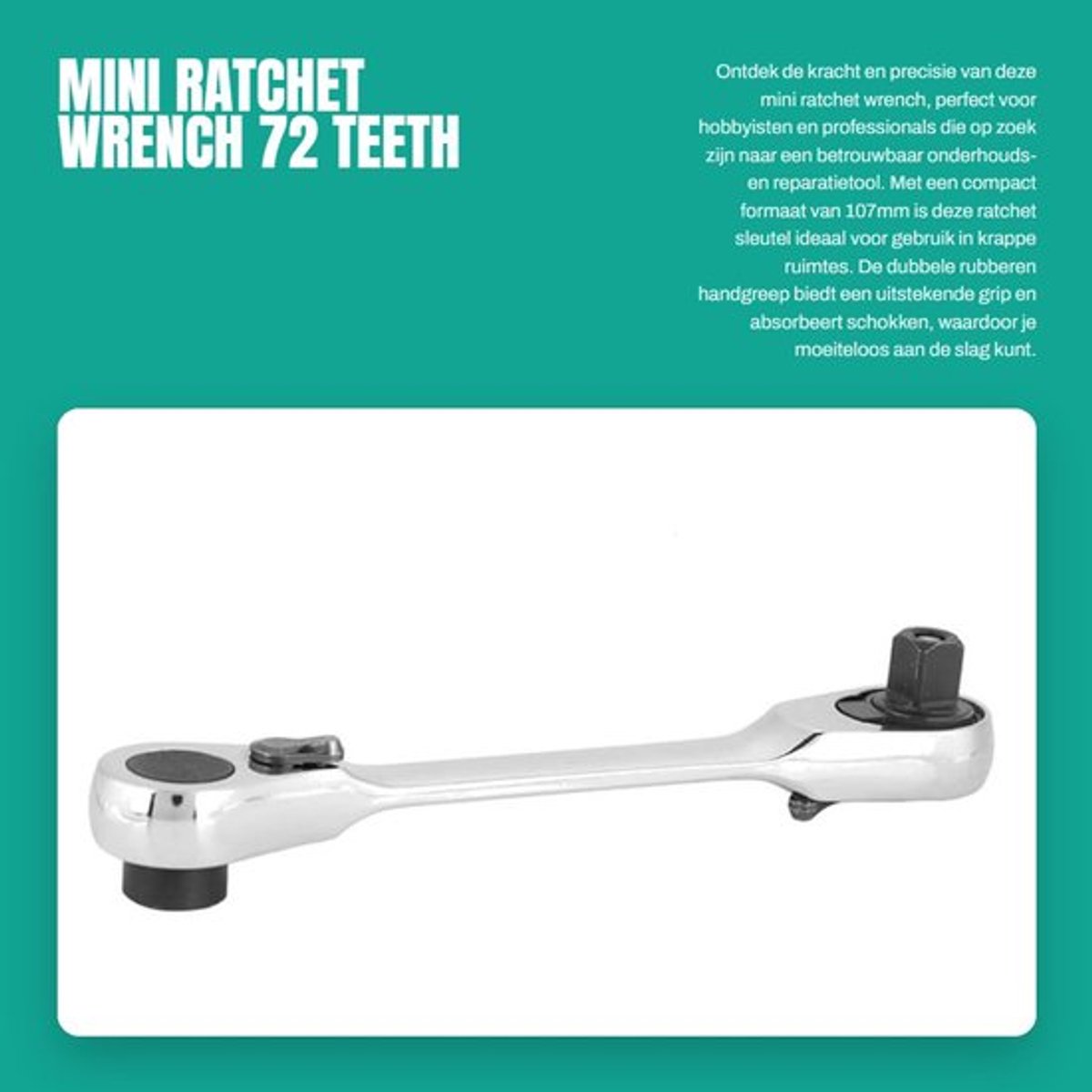 Ratelsleutel 1/4" - Schokbestendig - Antislip Handvat - Snelle Ontgrendeling - Hex Bit - Premium Kwaliteit - Ratel