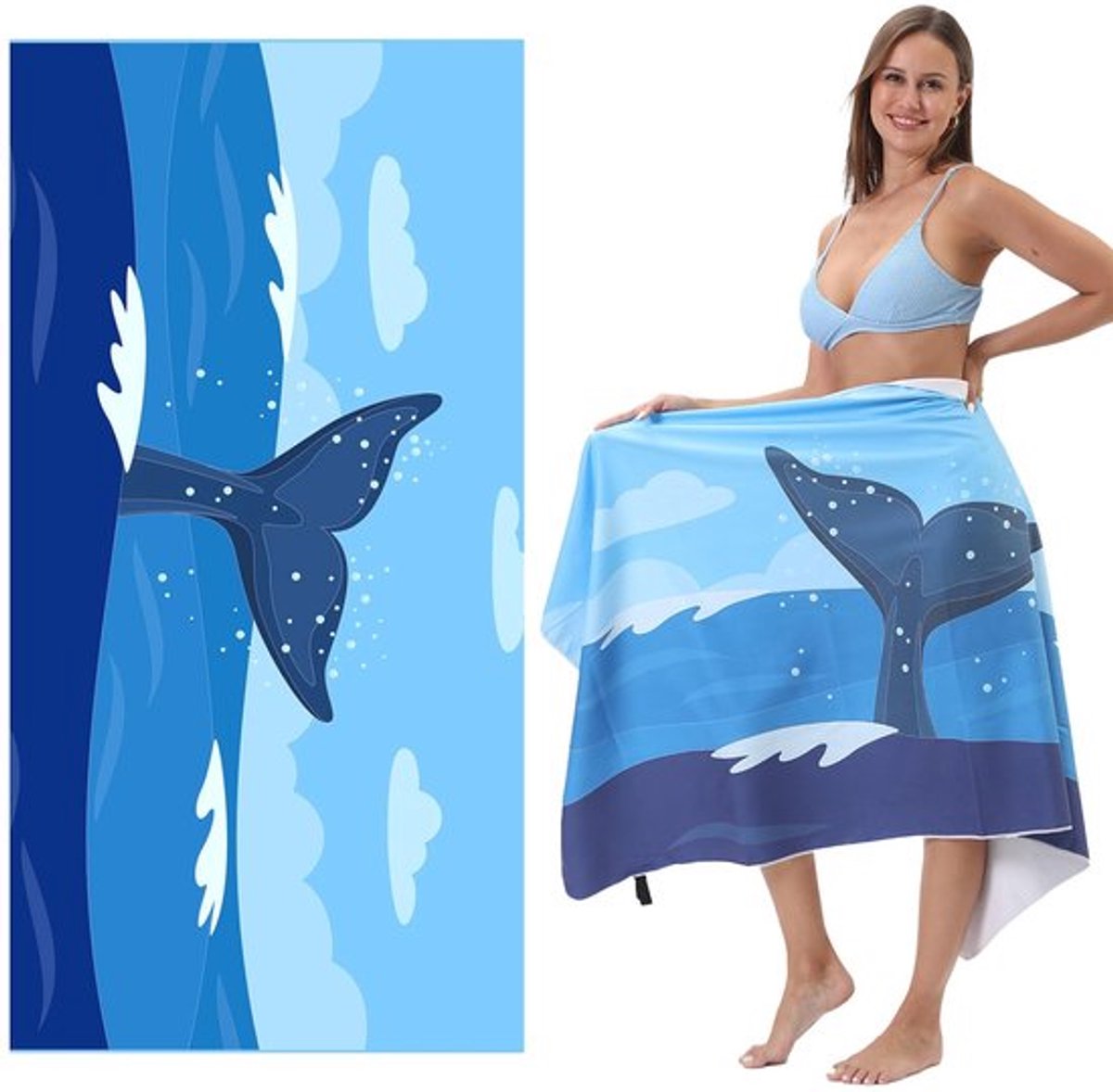 Strandhanddoek XXL 160x80 cm - Sneldrogend - Microvezel - Zacht - Dubbelzijdig - Ideaal voor strand en reizen - Badhanddoek