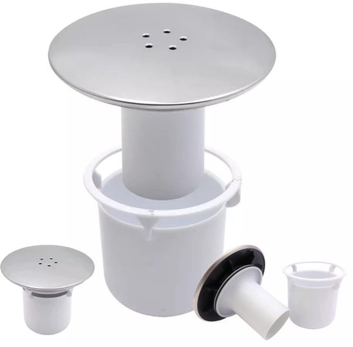 Doucheafvoer Douche Drain Protector - Afvoerplug - Afvoerstop - Afvoerplug zonder overloop - Doucheafvoerkap haarvanger - Afneembare Hoes 11,5 cm