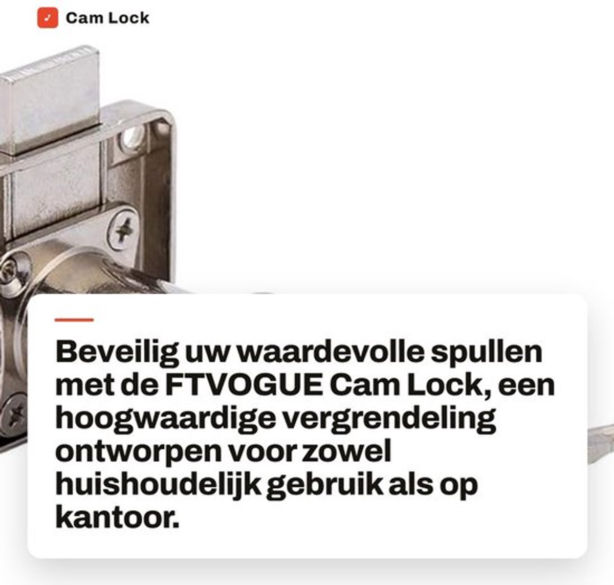 Kastslot Hoogwaardige Zinklegering - Meubel/Deur Slot - Antidiefstal Ontwerp - Eenvoudige Installatie - Herbruikbaar/Duurzaam - Veilig voor Huishoudens/Kantoren - Deurslot