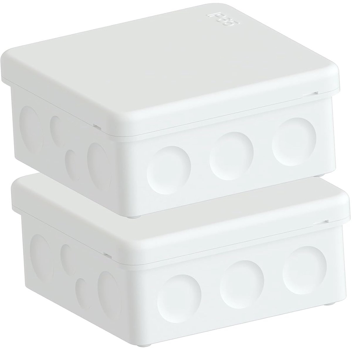 SnelShoppen - IP65 Junction Box Wit, 2 Stuks Waterdichte Kleine Aansluitdoos Met Klikdeksel, Verbeterde Rubberafdichting, Voor Buiten en Vochtige Ruim