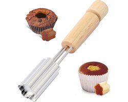 Cupcake Corer Tool van RVS met Bloemenpatroon - Herbruikbare Bak Punch voor Cupcakes, Cake Uithollen en Langdurig Gebruik