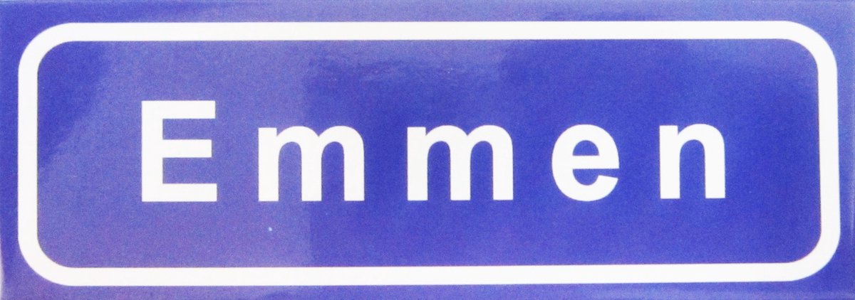 Souv© - koelkast magneet - plaatsnaam bord - kombord - souvenir - koelkastmagneetje - relatiegeschenk Emmen