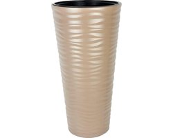 Hoge bloempot M - Gouden vaas - Planten decoreren - Fiberstone materiaal - 70 cm - Beige