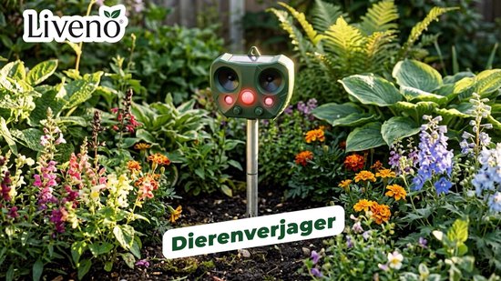 Liveno® Ultrasone Dierenverjager - Kattenverjager - Kattenschrik - Marterverjager - Muizenverjager - Steenmarter - Afweermiddel voor Ongedierte