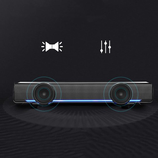 Mini Soundbar - Draadloze Muziekdoos - Muziek Luisteren - 3D Stereogeluid - 32 cm - Zwart van MINI — afbeelding 3