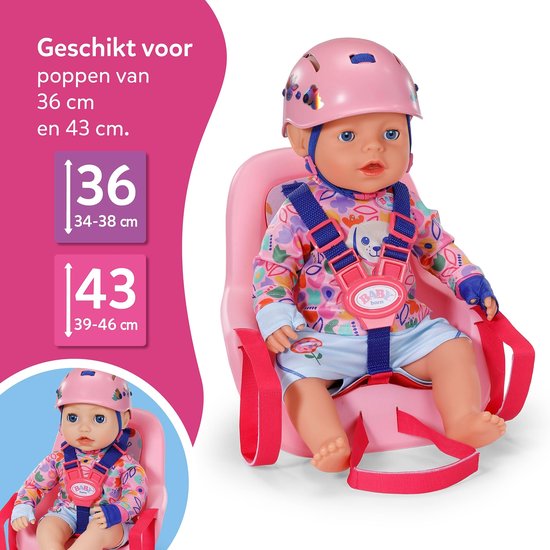 BABY born Fietsstoeltje - Kan mee op elke fietstocht met dit bevestigbare zitje met driepuntsgordel. Ook geschikt om Teddy, Carla en Lena mee te nemen op fietsavonturen. van BABY born — afbeelding 4