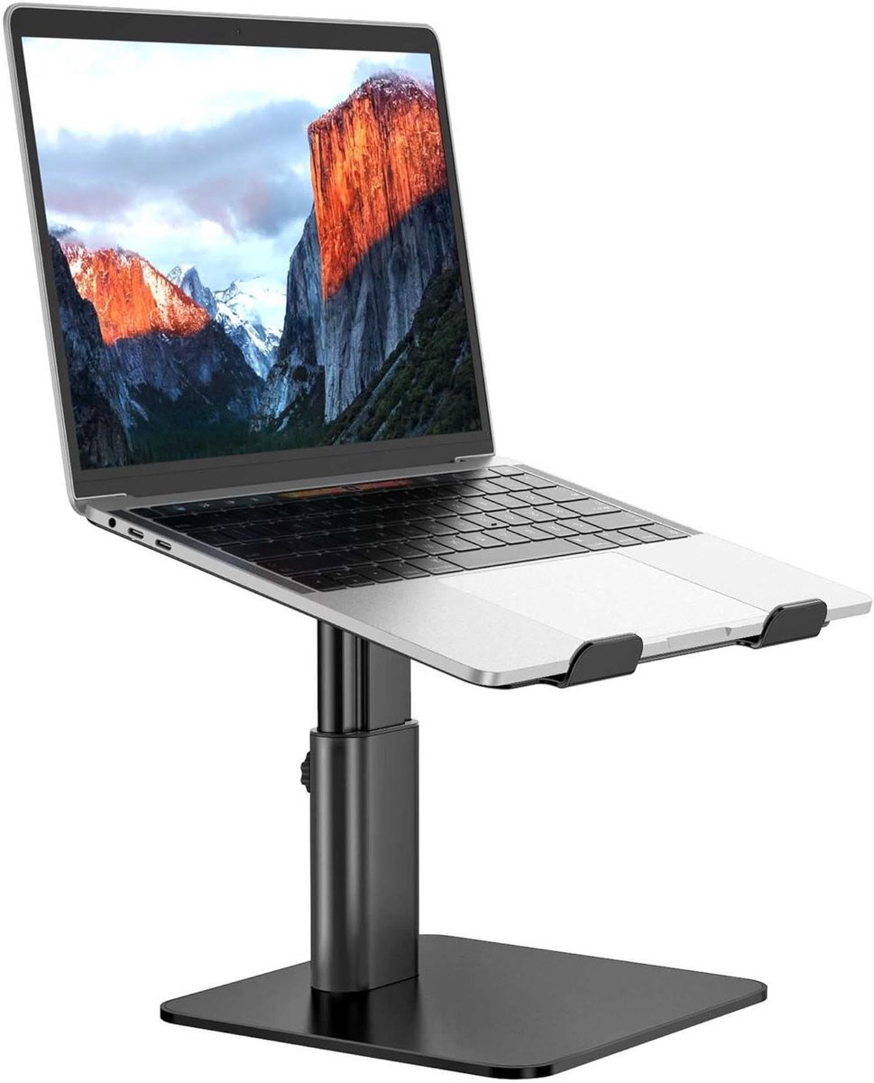 Laptopstandaard - Notebook houder - Ergonomisch werken - Verstelbare hoogte - 10-15.6 inch - Zwart