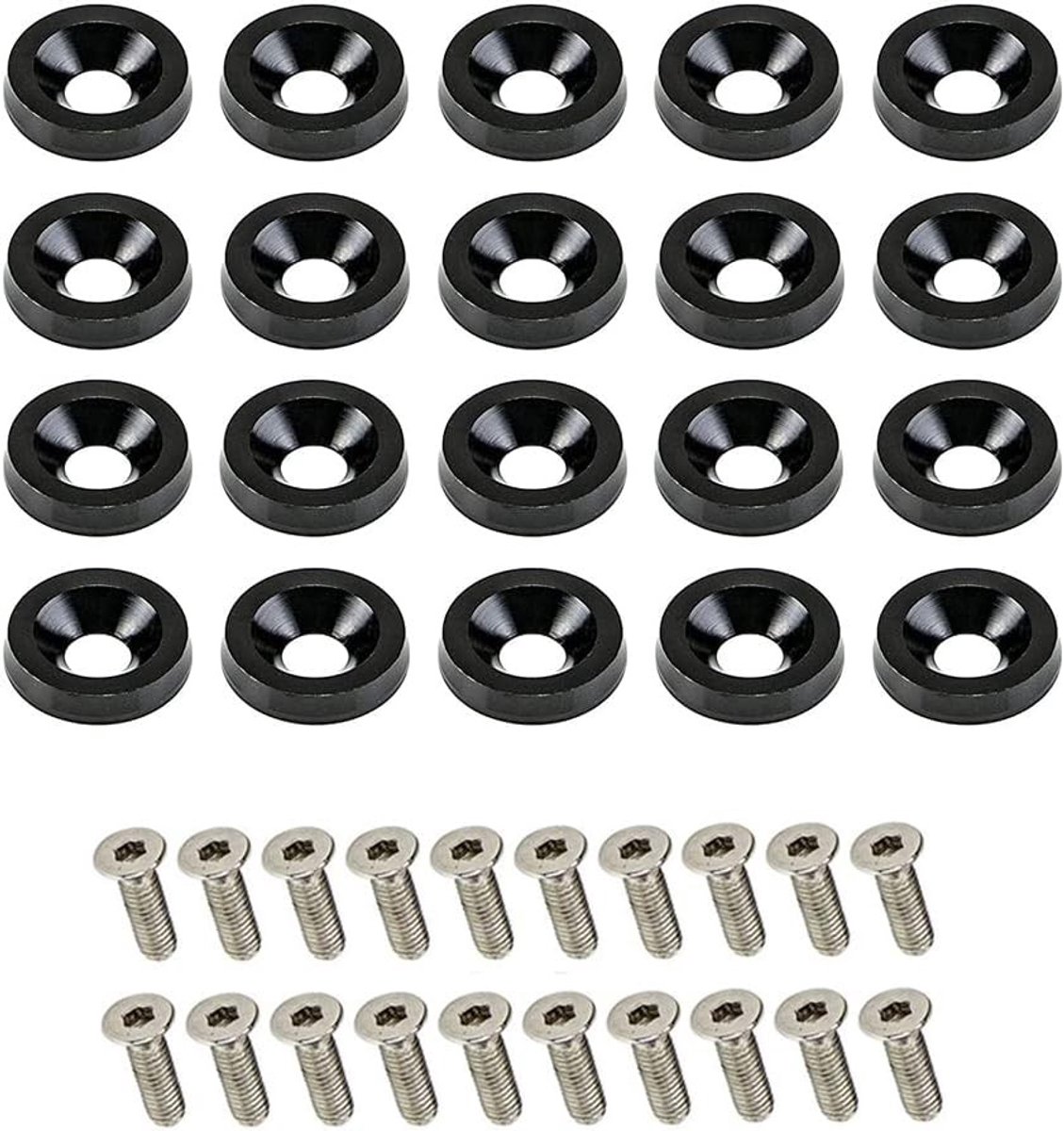 20-delige set M6 roestvrijstalen schroeven met aluminium afstandhouders voor auto-modificatie, motorruimte styling kit