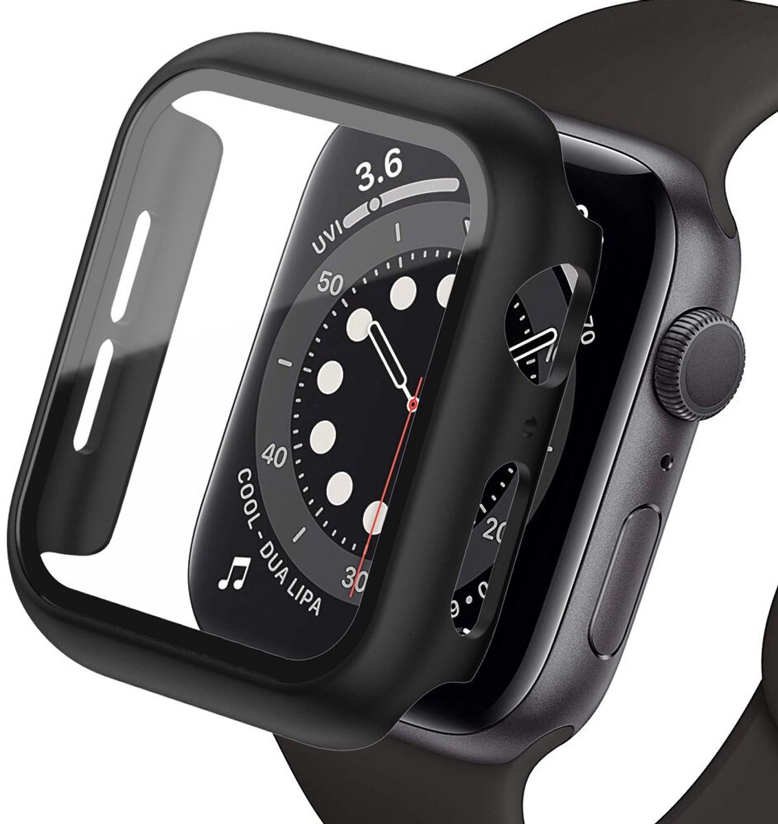 DrPhone FC3 - 360° Cover - Volledige Hoes + Ingebouwde Screenprotector - Geschikt Voor Apple Watch 7/8/9 45mm Zwart