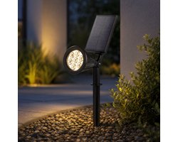 iplux Iplux® Solar LED Tuinspot Pro - Compact en krachtig - 240 lumen - Hoge Kwaliteit - Warm Wit - IP65 Waterproof
