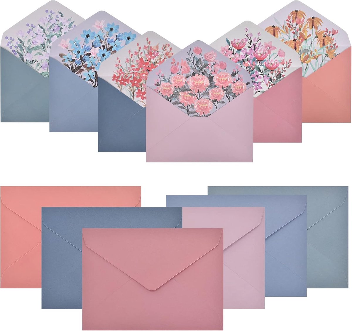SnelShoppen - Zimoer Envelopes Set van 30 - Premium Papier, Eco-Kleur, Triangular Flap, 6 Kleuren voor Trouwen, Uitnodigingen, Verjaardagskaarten
