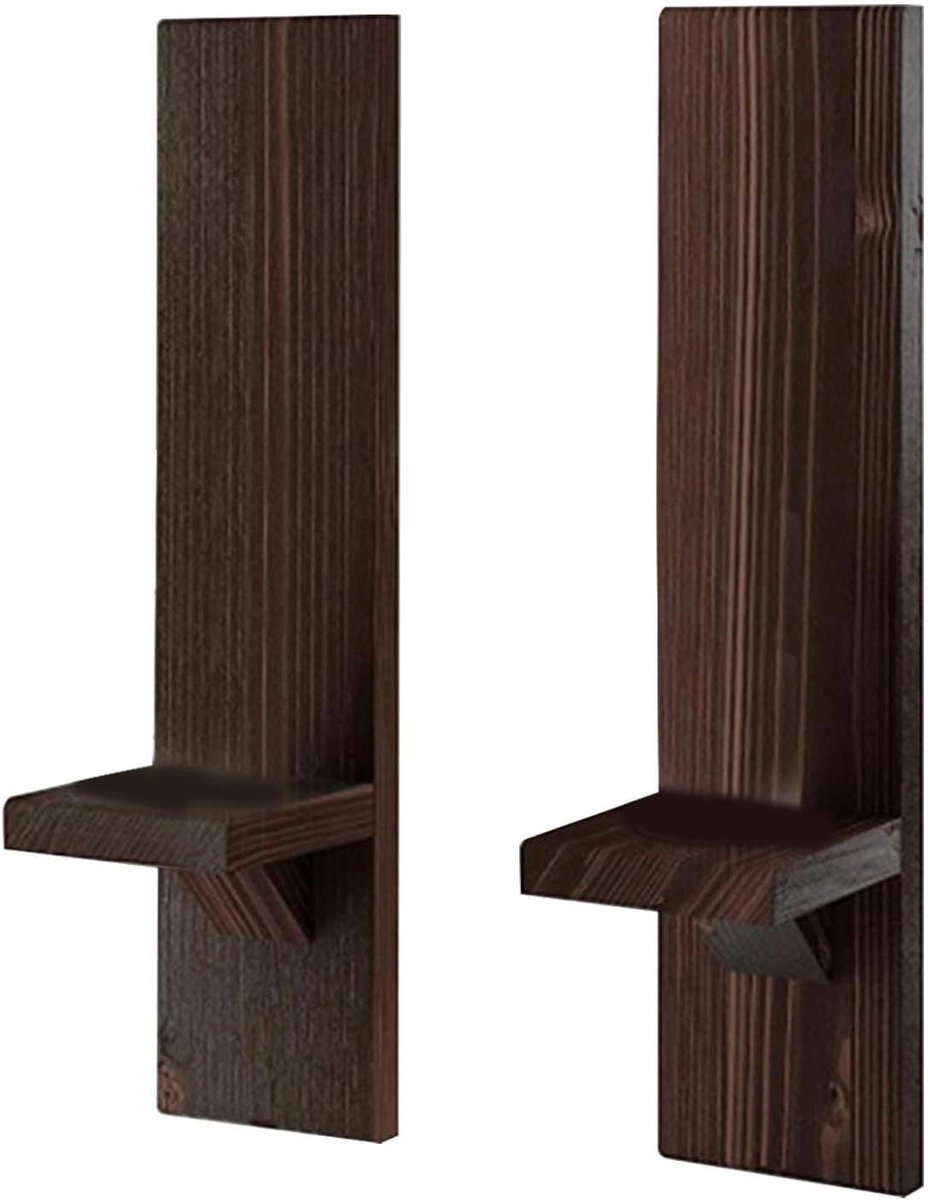 Wand Sconce - Houten Kandelaar - Sfeer Creëren - Rustiek Design - 1 stuk - Houtkleur