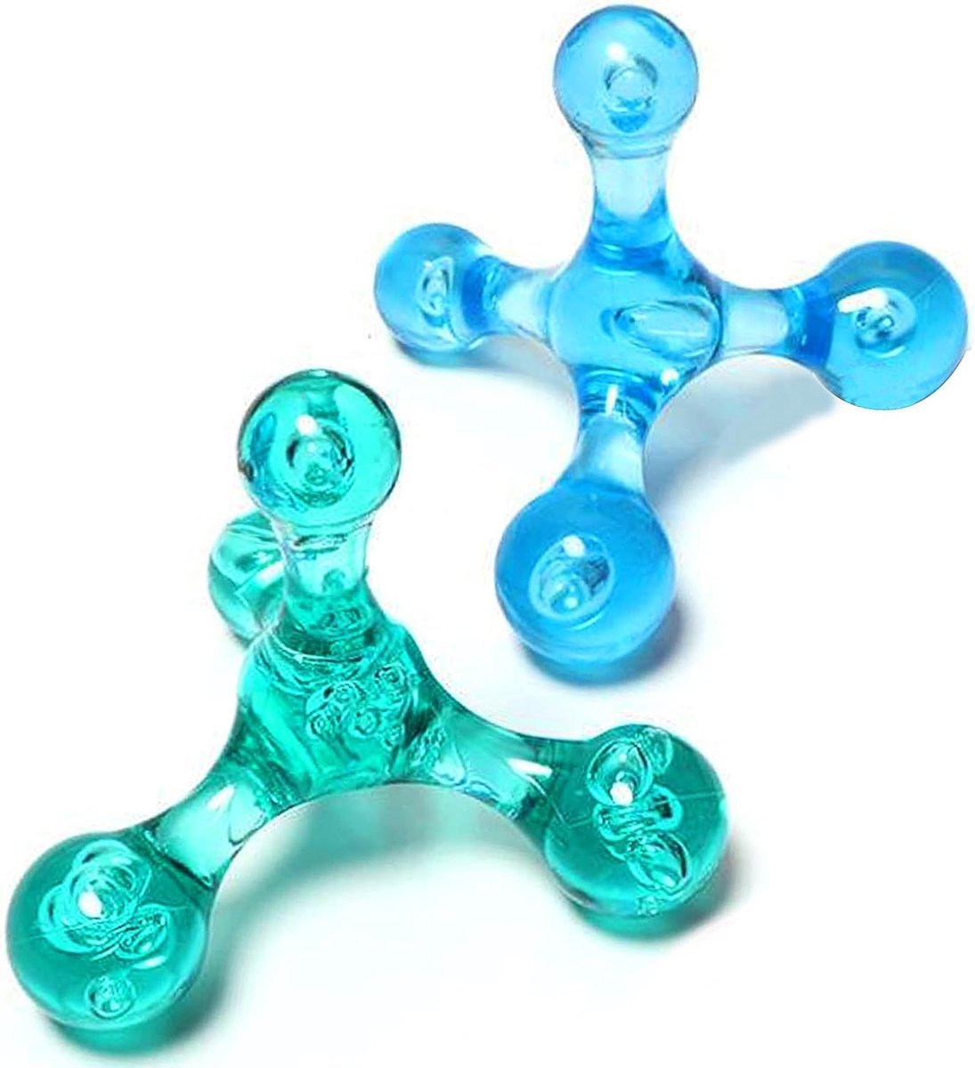 SnelShoppen - Trigger Point Massager Set - Reflexology Push Button voor Rug, Nek, Handen en Benen - 4-hoofd Massageapparaat met twee verschillende mat