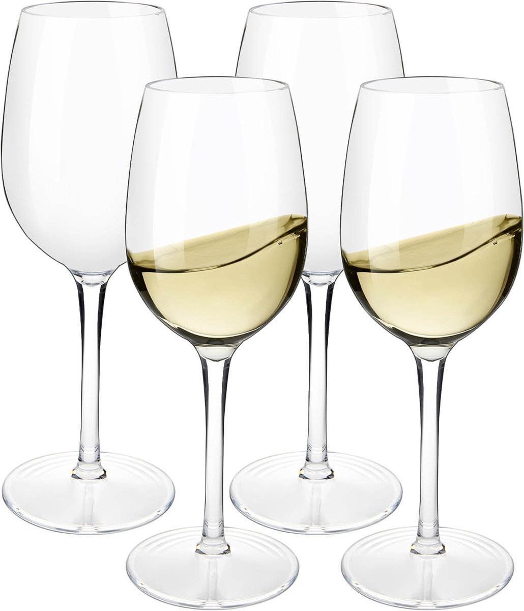 SnelShoppen - 4 Onbreekbare Tritan Plastic Wijnglazen 355 ml - Vaatwasmachinebestendig - Perfect voor Feest, Camping, Picknick en Buitengebruik