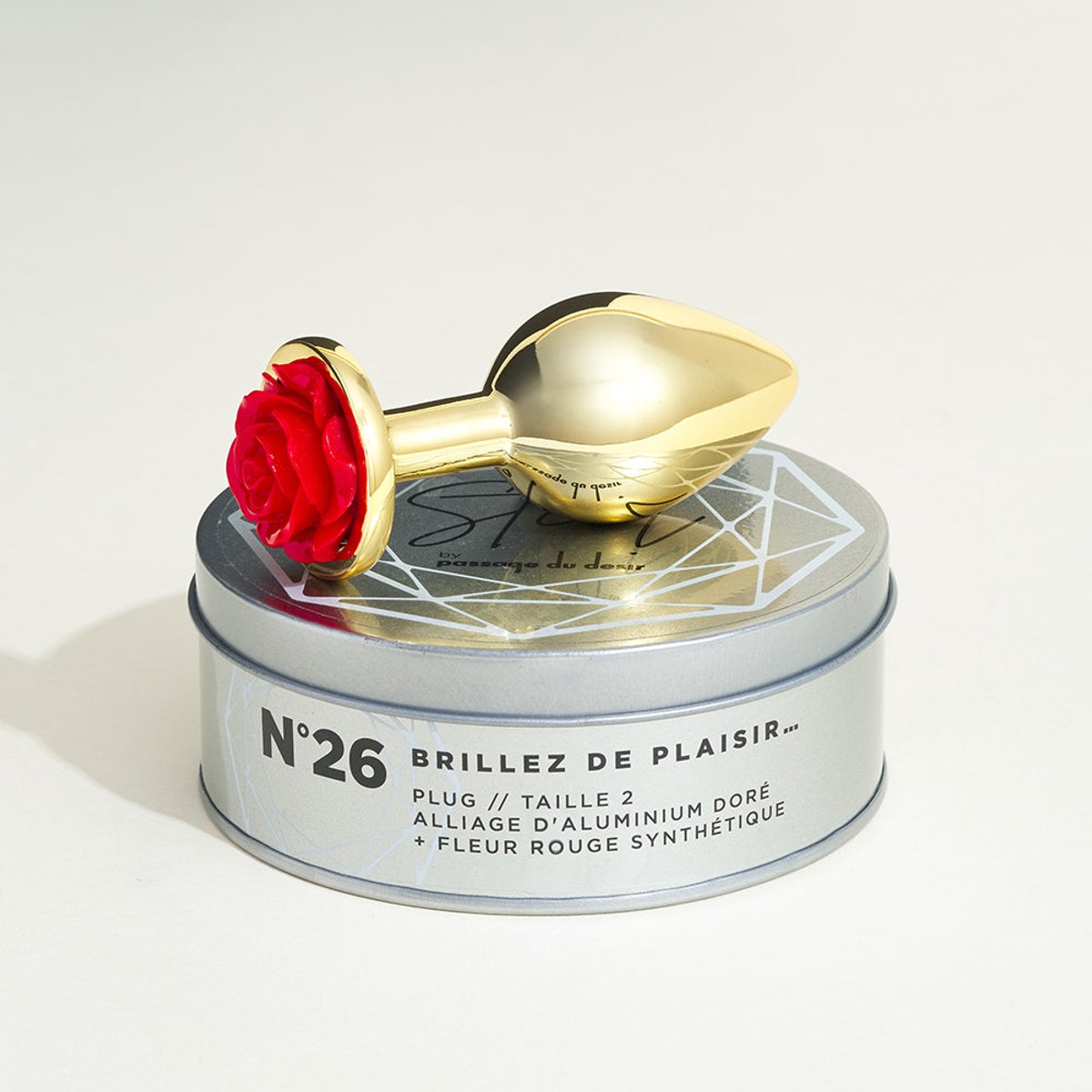 Metalen sieraad plug rose Steel