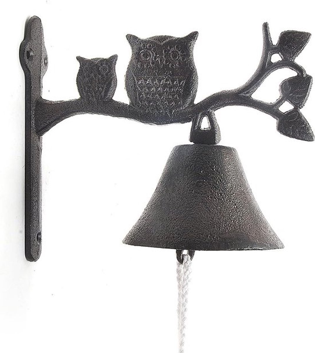 Uilvormige gietijzeren deurbel, vintage ijzeren deurbel, metalen decoratieve bel, geschikt voor retro buitendecoratie zoals gastenverblijven, terrassen, tuinen, boerderijpoorten, enz.
