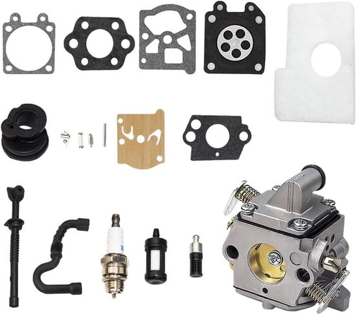 Kettingzaag Carburateur - Motoronderdeel Kit - Onderhoud Gereedschap - Compleet Tune Up - 15 x 95 x 5 cm - Aluminium