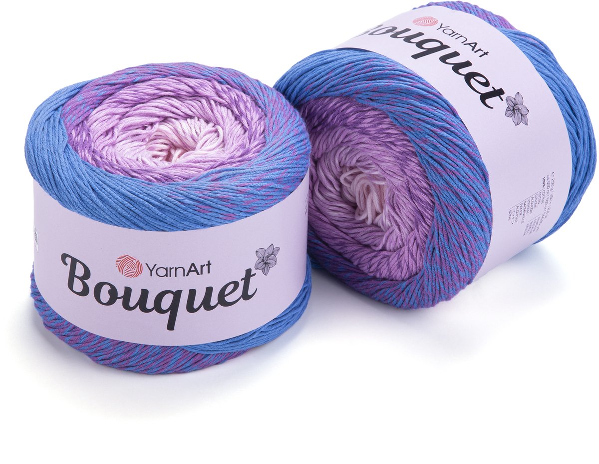 YarnArt Bouquet Verloopgaren (Gradient Cake) - 100% Katoen - voor Haken en Breien - 250g / 500m - Kleur 726