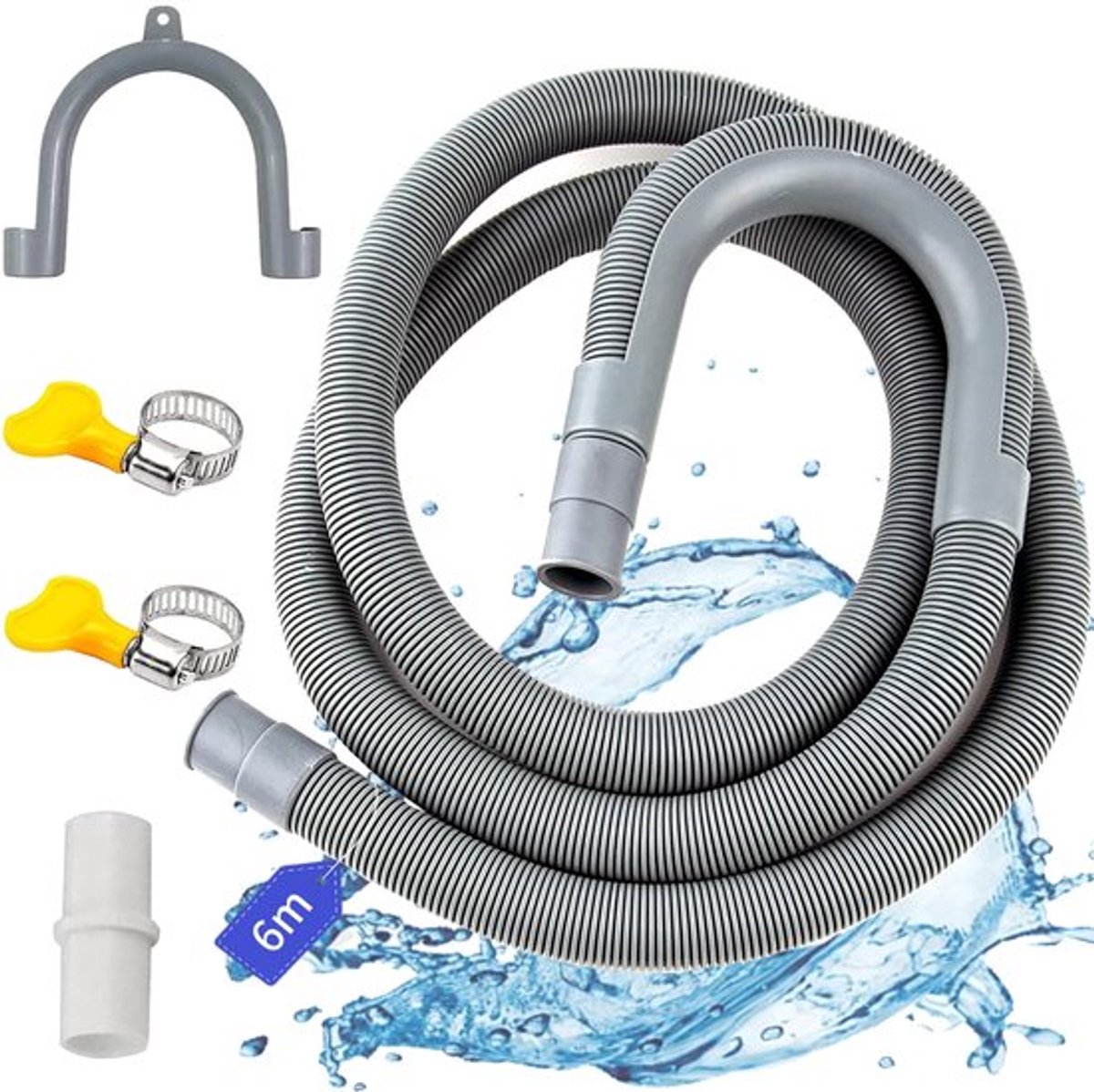 Afvoerslang - Universeel - 6 Meter - Duurzaam - Slang Kit - Geschikt voor Wasmachine en Vaatwasser