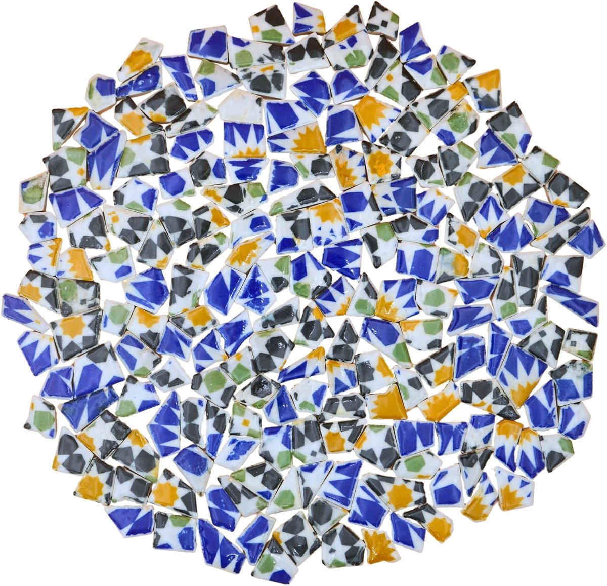 Porseleinen mozaïektegels 1lb - moderne abstracte geometrische vormen - creatieve handgemaakte design - SnelShoppen