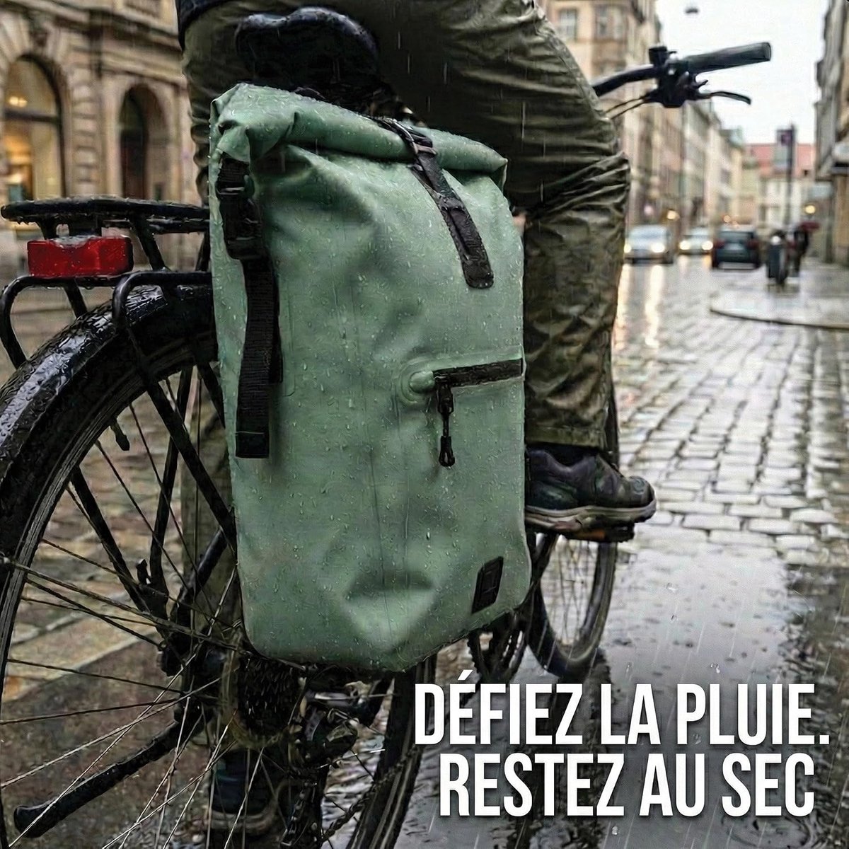 SnelShoppen - GADISTA Fietstas 3-in-1 Waterdicht IPX6 25L Rugzak Schoudertas Bagagedrager PC 17 inch Saliegroen voor Fietsen Reizen en Dagelijks Gebru