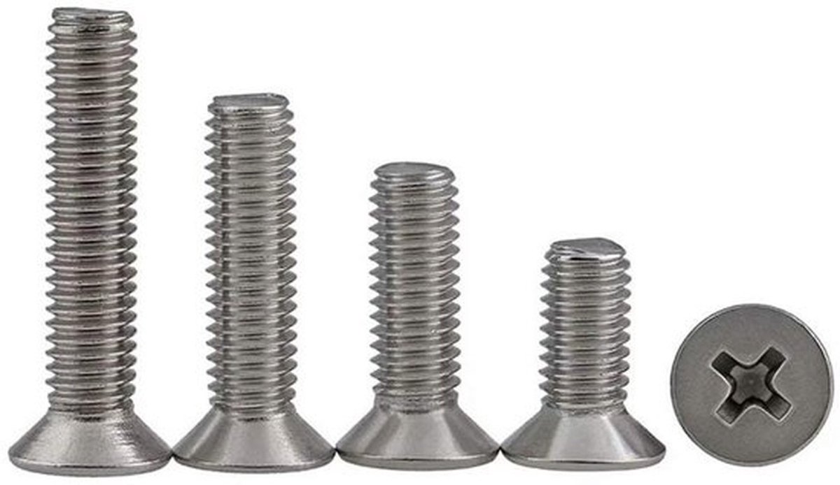 Verzonken Schroeven 304 Roestvrij Staal - Kruiskopschroeven - M3*7mm - 50 Stuks - Duurzaam - Corrosiebestendig - Machineschroeven