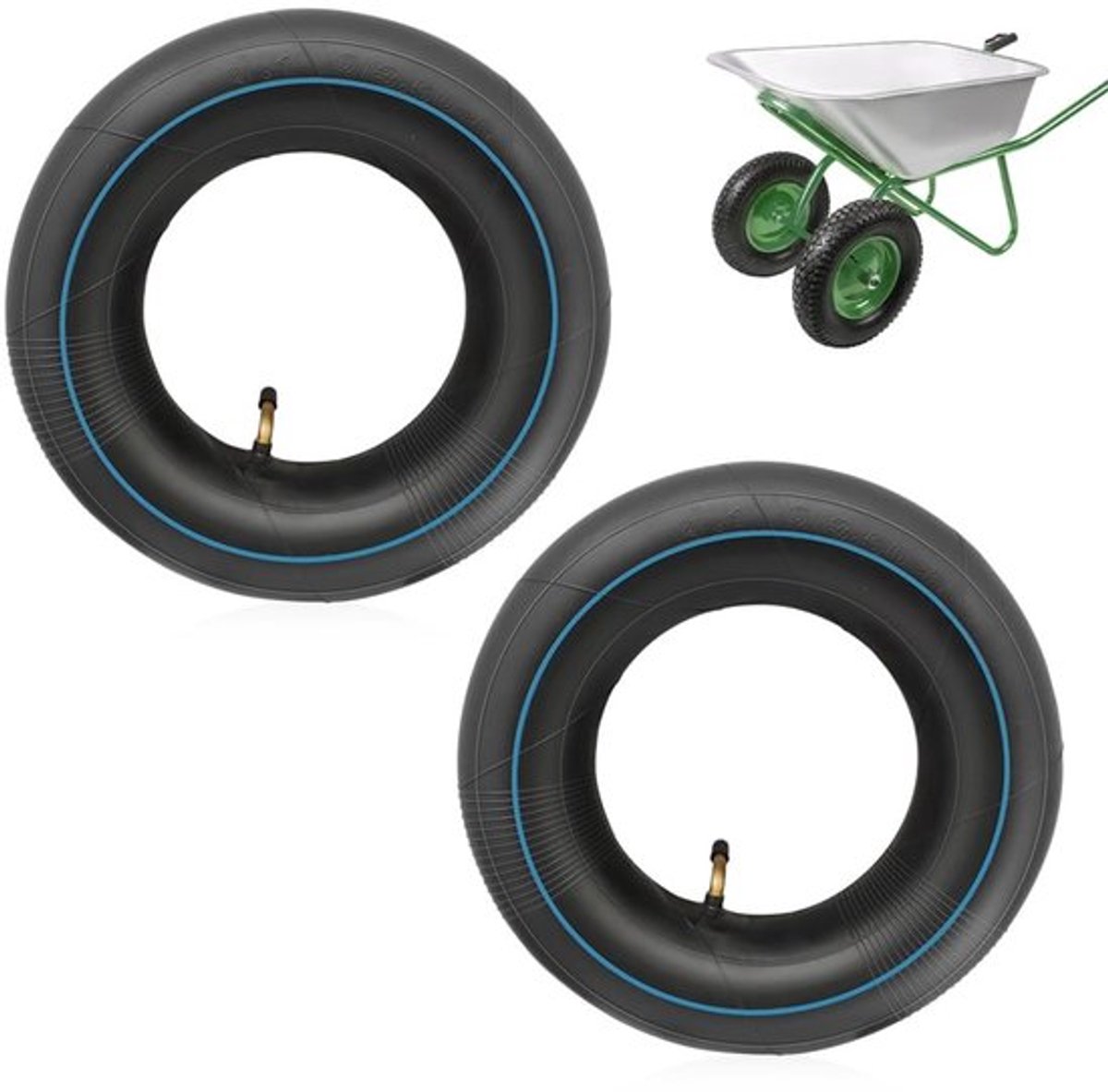 Kruiwagenband 4.10/3.50-6 - Binnenband - Gebogen Klepsteel - Duurzaam Rubber - Robuust - Optimale Luchtdichtheid